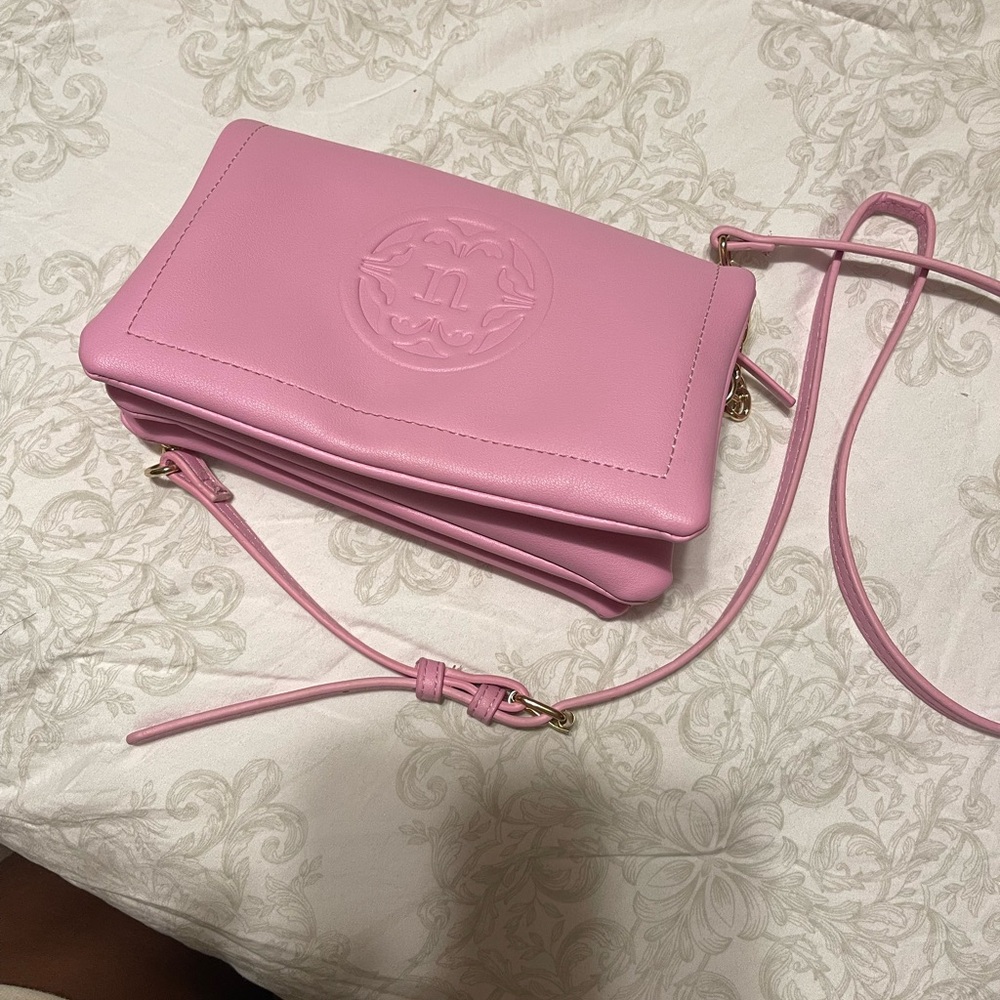 Pink Leather Crossbody Bag